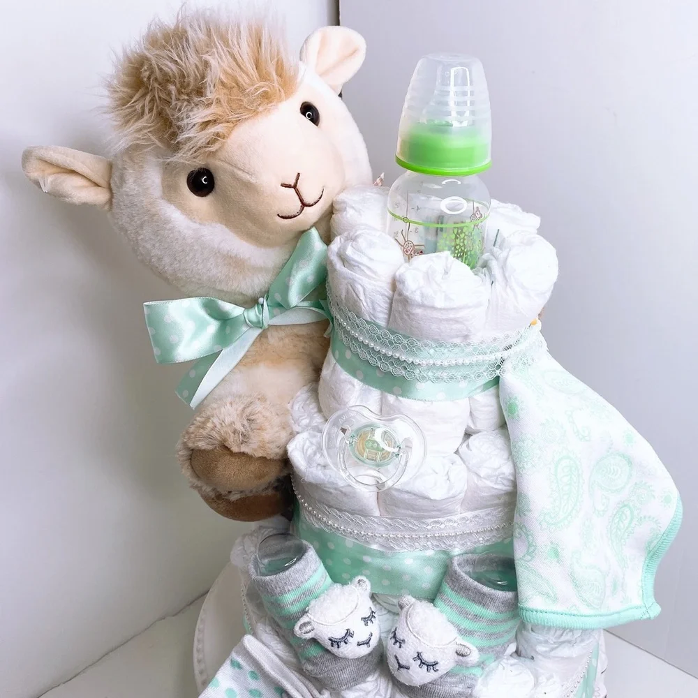 Lamb Diaper Cake, Easter Baby Shower